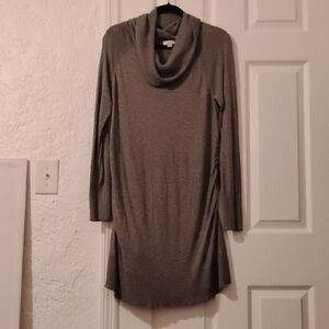 Maternity Liz Lange Charcoal Cowl Neck Sweater Tunic Dress Size XL